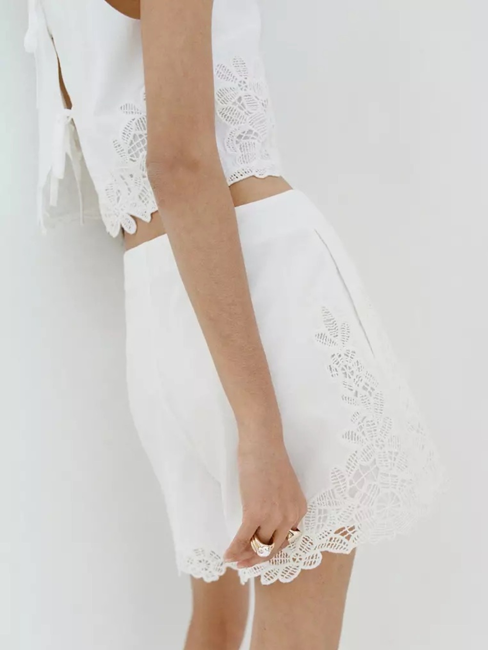 Mango Embroidered Openwork Top & Short Set - Picture 2 of 8